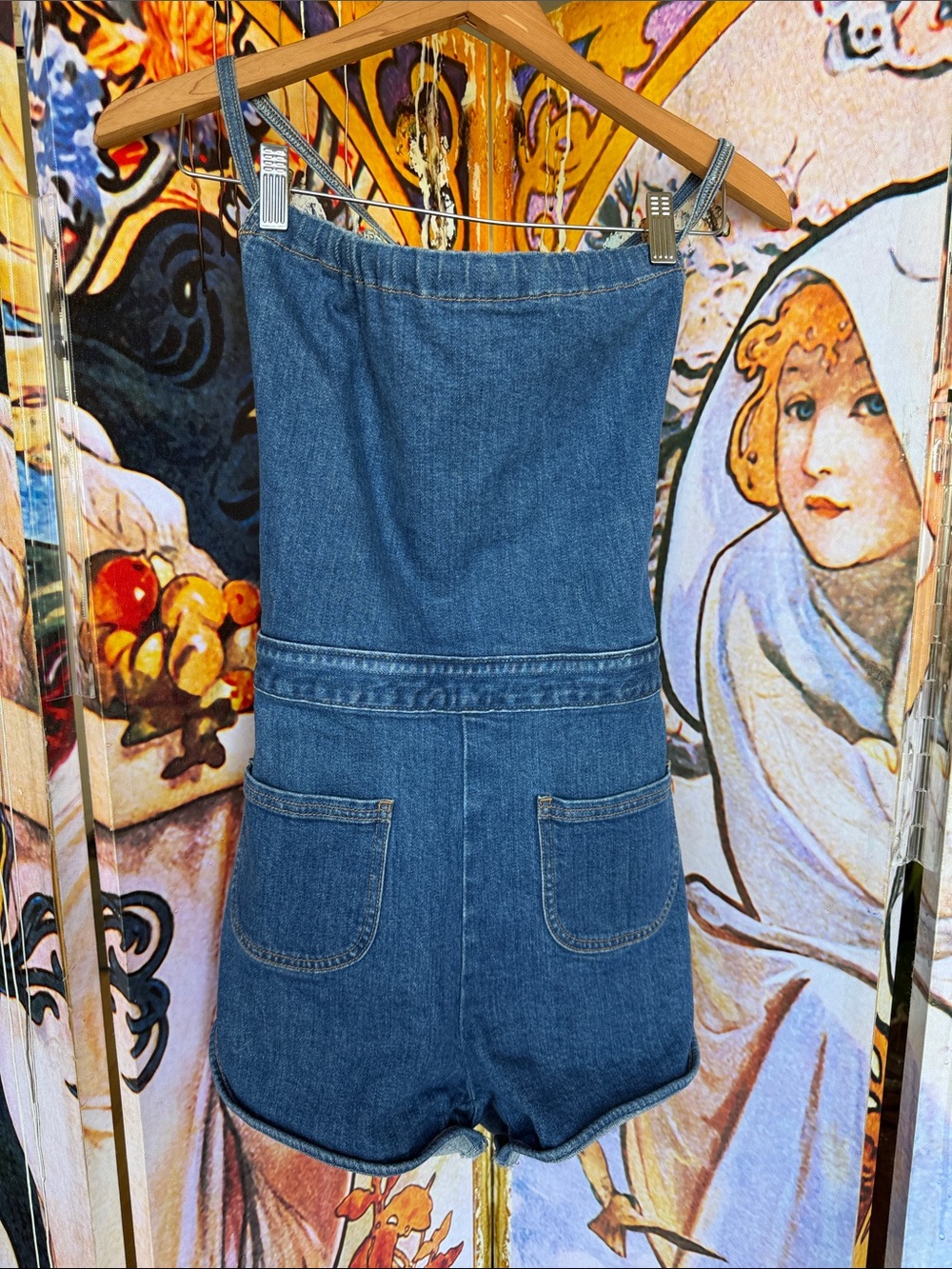 Stoned Immaculate Strapless Denim Romper - Blue